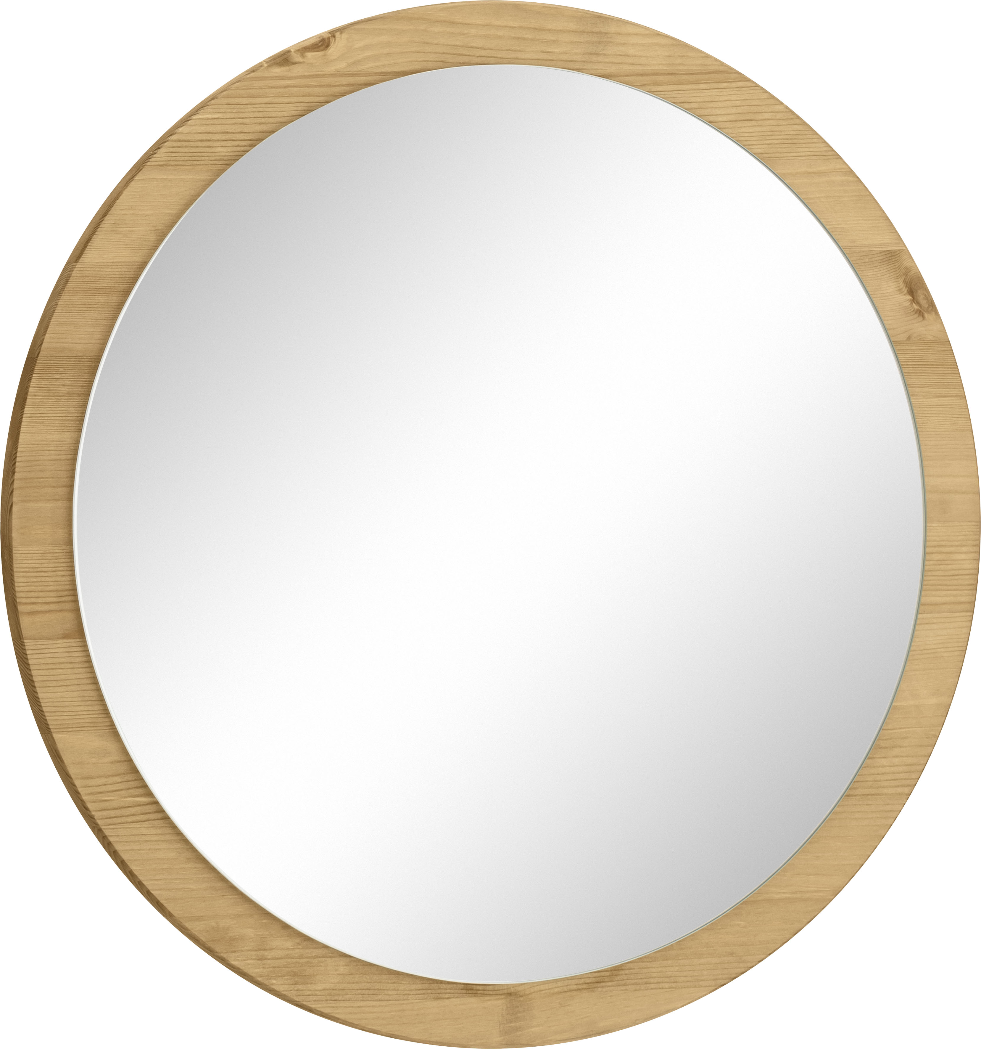 Badspiegel HOME AFFAIRE "Ayanna", beige (natur), B:50cm H:50cm T:2cm Ø:50cm, Massivholz, Spiegel, Badspiegel, Spiegel, 50 cm Durchmesser