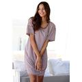 Sleepshirt ARIZONA Gr. 44/46, N-Gr, lila (mauve, meliert) Damen Kleider Nachthemden