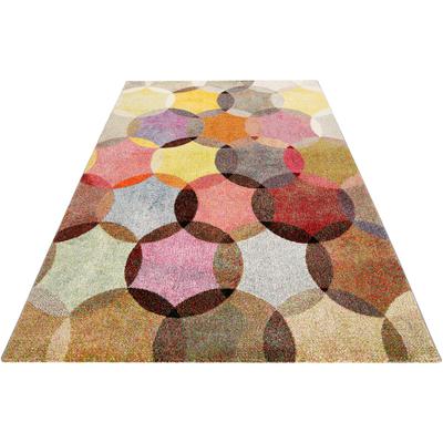 Teppich ESPRIT "Modernina ESP-3378" Gr. 2, bunt (bunt, rot), B:80cm H:13mm L:150cm, Kunstfaser, Teppiche, weicher Kurzflor in modernem Design, Wohnzimmer, Schlafzimmer, bunt Image