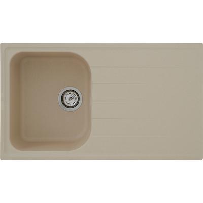 Einbauspüle RESPEKTA "ORLANDO86X50B", beige (natur), B:86cm T:50cm, Verbundwerkstoff, Küchenspülen