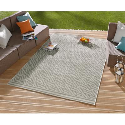 Teppich HANSE HOME "Raute" Gr. 4, grau, B:160cm H:8mm L:230cm, Kunstfaser, Teppiche, In-& Outdoor, Wetterfest, Balkon, Läufer, Wohnzimmer, Terrasse, Raute Image