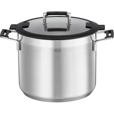 Gemüsetopf RÖSLE "SILENCE PRO", silber (silberfarben, schwarz), B:25cm H:12,1cm L:34cm Ø:24cm, Töpfe, Suppentopf mit Innenskalierung, 8,7 l, Ø 24 cm, Induktion Image