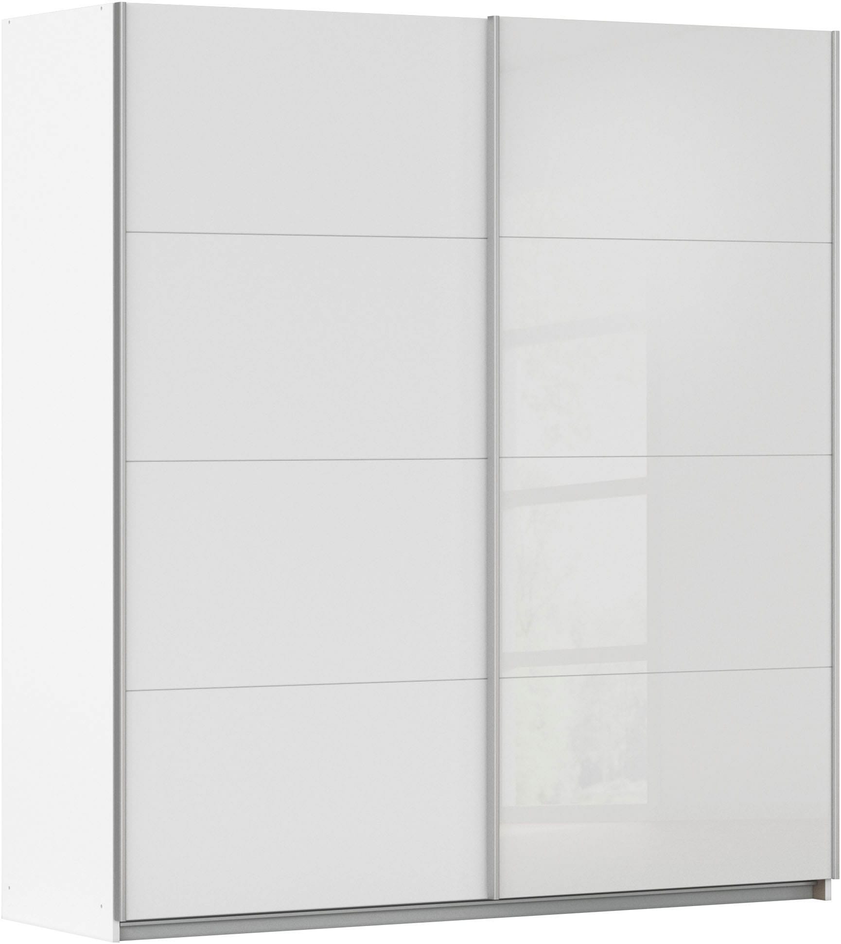 Schwebetürenschrank RAUCH "Subito Kleiderschrank Bestseller", weiß (weiß, weißglas), B:181cm H:197cm T:61cm, Holzwerkstoff, Schränke, Schwebetürenschrank, Schlafzimmerschrank Garderobe mit 4 Glaselementen