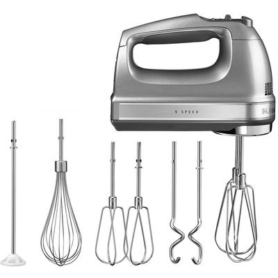 KITCHENAID Handmixer "5KHM9212ECU CONTOUR SILVER", silber (contur, silber), B:8cm H:15cm T:20cm, Mixer, 9 Stufen Image