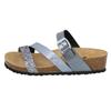 Pantolette LICO "Pantolette Natural Glitter", Gr. 40, grau, Synthetik, Schuhe