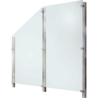 Zaun STAKET PRO, silber (silberfarben), Pfosten: 3 St., Edelstahl, Glas, Zaunelemente, Glaszaun, Gesamtlänge: 2,17 m, 3 