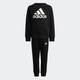 Trainingsanzug ADIDAS SPORTSWEAR "ESSENTIALS LOGO FRENCH TERRY JOGGINGANZUG" Gr. 128, schwarz-weiß (black, white) Kinder Sportanzüge Trainingsanzüge