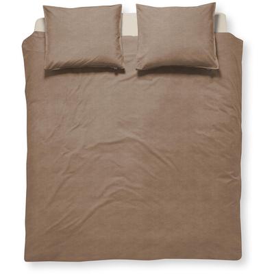 Bettwäsche DAMAI "Mik", braun (walnut), B/L: 200cm x 200cm, 2 St., Renforcé, B/L: 80cm x 80cm, Renforcu00e9, Obermaterial: 100% Baumwolle, Bettwäsche, Leinen-Optik Image