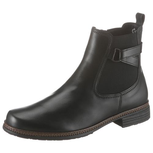 Chelseaboots GABOR Gr. 42, schwarz Damen Schuhe Blockabsatz, Stiefelette, Businessmode mit Stretcheinsatz Bestseller