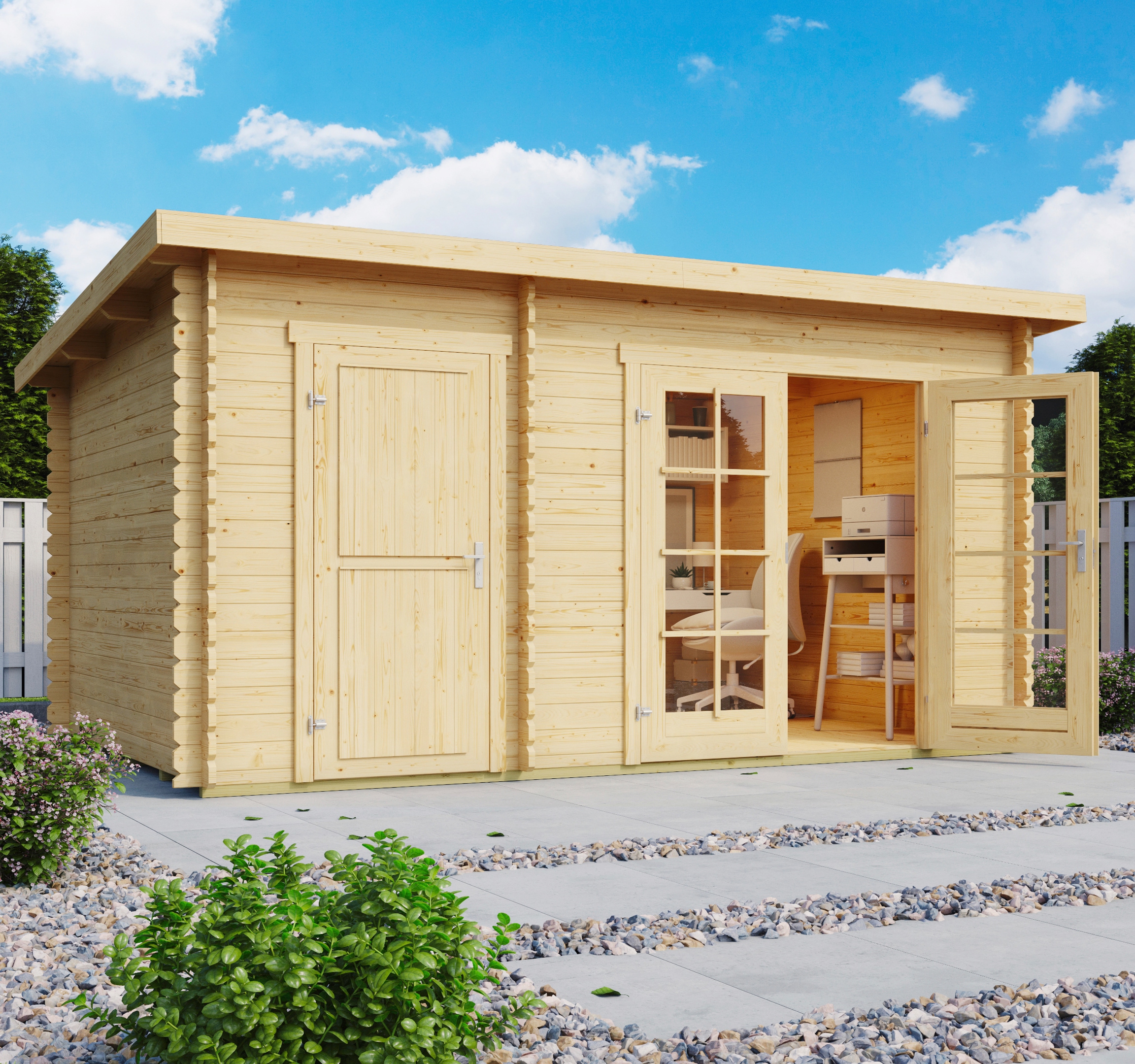 Gartenhaus LASITA MAJA "Belmont 1", beige (naturbelassen), Fußboden im Gartenhaus, ohne Dacheindeckung, Holzwerkstoff, Gartenhäuser, Gartenhaus