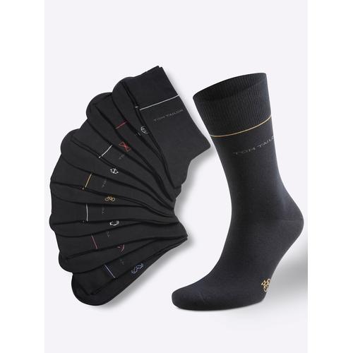 Socken TOM TAILOR Gr. 2/39, schwarz (schwarz, sortiert) Herren Socken