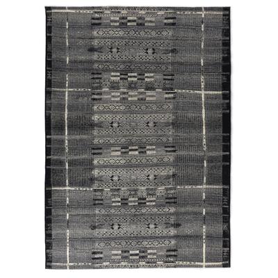 Teppich GINO FALCONE "Outdoor-Africa 38" Gr. 2, grau, B:80cm H:5mm L:165cm, Kunstfaser, Teppiche, Flachgewebe, Ethno Style, In- und Outdoor geeignet Image