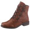 Stiefelette RIEKER, Damen, Gr. 41, braun, Lederimitat, elegant, Schuhe, Schnürstiefelette, Schnürboots mit Reißverschluss an der Außenseite