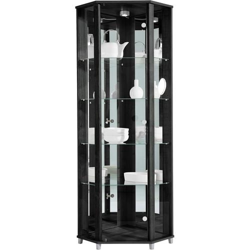 Eckvitrine FIF MÖBEL Schränke Gr. B/H/T: 71 cm x 172 cm x 50 cm, schwarz Eckvitrinen