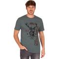 T-Shirt TRIGEMA "TRIGEMA in Öko-Qualität mit Hirsch-Motiv" Gr. XXL, grün (oliv, c2c) Herren Shirts T-Shirts