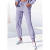 Jogginghose BUFFALO, Damen, Gr. 40/42, N-Gr, lila (lavendel), angeraute Sweatware, Obermaterial: 60% Baumwolle, 40% Polyester, unifarben, casual, bequem lang, Hosen, mit seitlichen Eingrifftaschen, Loungeanzug