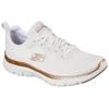 Sneaker SKECHERS "FLEX APPEAL 4.0 BRILLINAT VIEW", Damen, Gr. 41, rosa (weiß, roségoldfarben), Textil, Lederimitat, sportlich, Schuhe, Freizeitschuh, Halbschuh, Schnürschuh mit Air Cooled Memory Foam