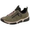 Slip-On Sneaker RIEKER, Damen, Gr. 39, schwarz (khaki, schwarz), Nubuklederimitat, Textil, sportlich, Schuhe, Schlupfschuh, Halbschuh, Freizeitschuh mit weicher Innensohle