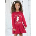 Jerseykleid KIDSWORLD "Einhorn" Gr. 140/146, N-Gr, rot Mädchen Kleider Gemusterte