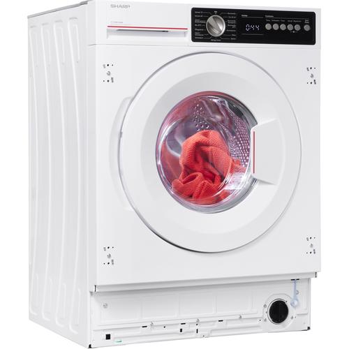 Sharp Einbauwaschmaschine, ES-NIB814BWB-DE, 8 kg, 1400 U/min B (A bis G) weiß Einbauwaschmaschine Waschmaschinen Haushaltsgeräte