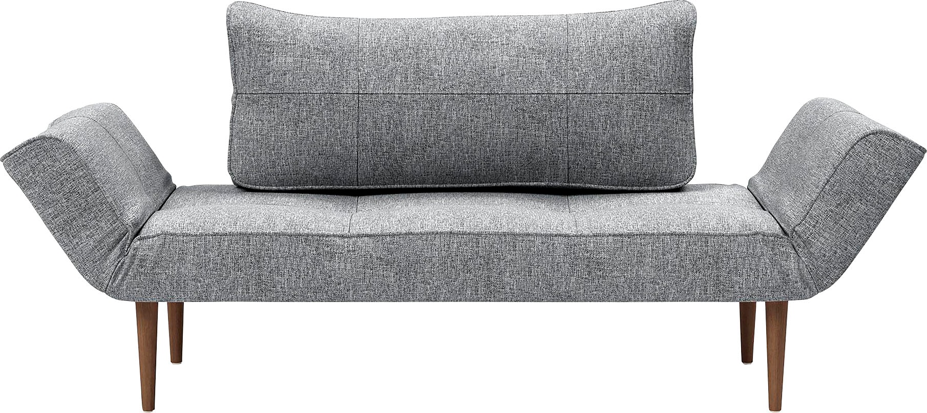 Schlafsofa INNOVATION LIVING ™ "Zeal Designsofa mit verstellbaren Armlehnen, Federkern, bequem", grau (granite), B:200cm H:61cm T:70cm, Web SOFT (100% Polyester);Web fein FLASHTEX (100% Polyester);Web grob TWIST (100% Polypropylen);Web fein NIST...