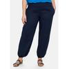 Schlupfhose SHEEGO "Große Größen", Damen, Gr. 48, Normalgrößen, blau (marine), Obermaterial: 100% Viskose, unifarben, casual, lang, Hosen, mit breitem, elastischen Bund