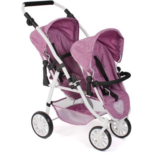 „Puppen-Zwillingsbuggy CHIC2000 „“Vario, Jeans Pink““ Puppenwagen rosa (jeans pink) Kinder Puppenwagen -trage“