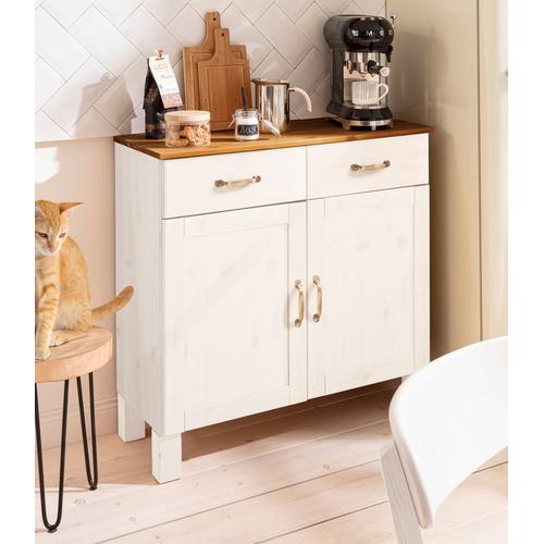 „Sideboard HOME AFFAIRE „“Alby““ Sideboards Gr. B/H/T: 85 cm x 85 cm x 38 cm, 2, weiß (weiß, honigfb) Sideboards“