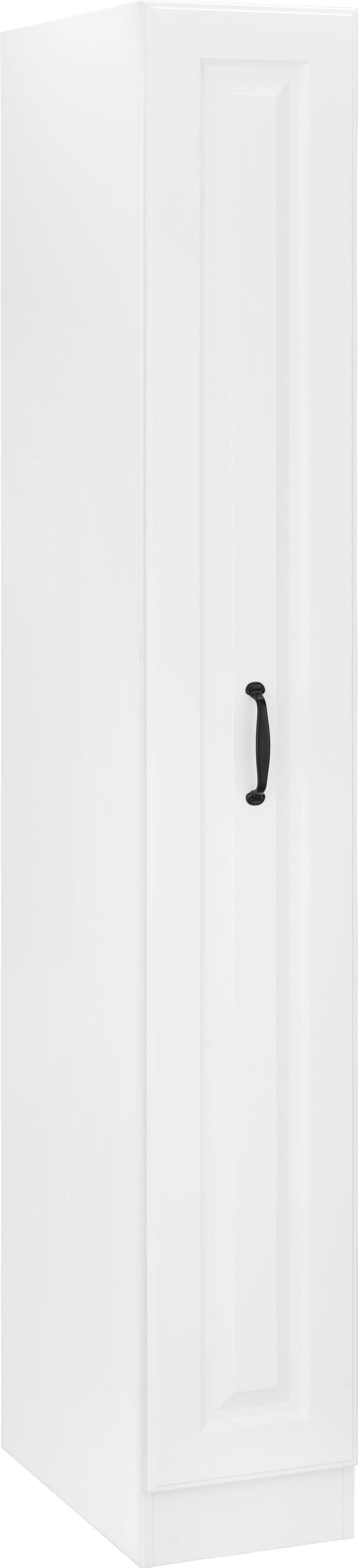 Apothekerschrank WIHO KÜCHEN "Erla", weiß (front: kassette weiß, korpus: weiß), B:30cm H:200cm T:57cm, Schränke, Apothekerschrank, Auszug mit 4 Ablagefächern Image