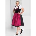 Dirndl SHEEGO "Große Größen" Gr. 52, Normalgrößen, schwarz (schwarz, rot) Damen Kleider Große Größen