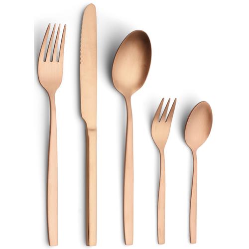 „Besteck-Set ECHTWERK „“Tavira““ Essbesteck-Sets Gr. 30 tlg., braun (kupferfarben) Besteckgarnituren Tafelbesteck, hochglänzender Edelstahl 1810, PVD-beschichtet, 30-tlg“