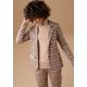 Sweatblazer ANISTON CASUAL Gr. 42, bunt (wollweiß, bordeau x, mais, rauchblau, dunkelbraun) Damen Blazer Jacken Mäntel