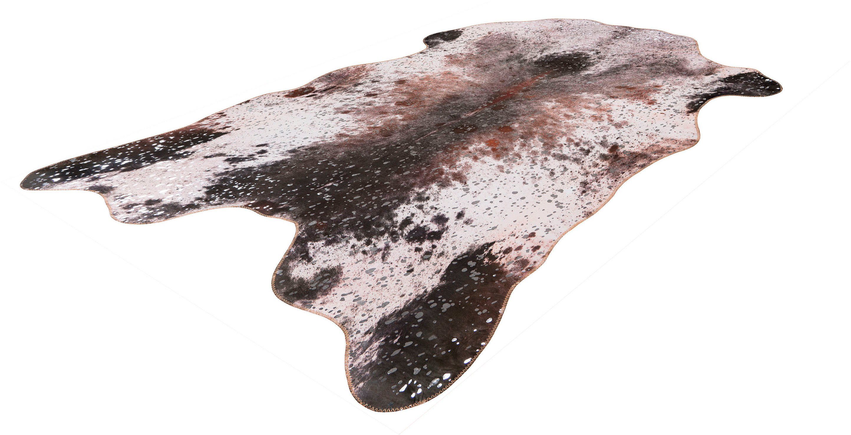 Teppich CALO-DELUXE "Loreta 500" Gr. 41, silber (silberfarben, schwarz), B:130cm H:6mm L:170cm, Kunstfaser, Teppiche, Kunstfell, Wohnzimmer Image