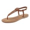 Zehentrenner LASCANA, Damen, Gr. 39, braun (camelfarben, goldfarben), Obermaterial: 100% Schafsleder. Futter: 100% Rindsleder. Decksohle: 100% Ziegenleder. Laufsohle: 100% Synthetik, unifarben, modisch, Schuhe, Sandale, Pantolette aus Leder mit...
