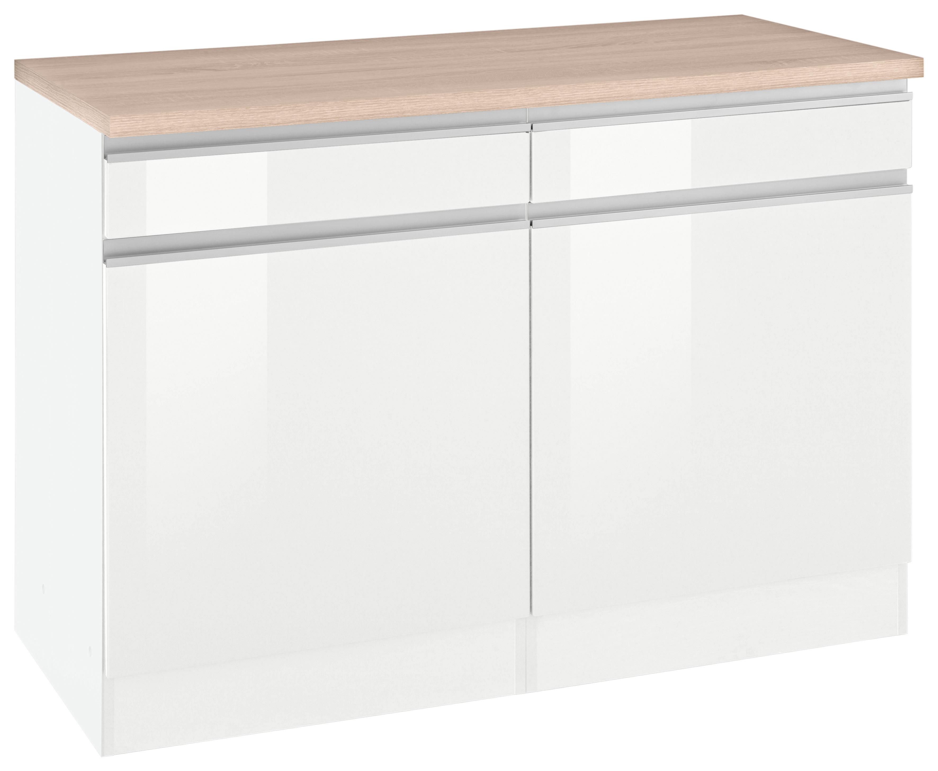 Unterschrank KOCHSTATION "KS-Ohio", weiß (weiß hochglanz, weiß), B:120cm H:85cm T:60cm, Schränke Image