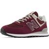 Sneaker NEW BALANCE "ML574 Core", Gr. 45,5, rot (bordeaux, grau), Leder, Textil, Schuhe Modernsneaker, Topseller