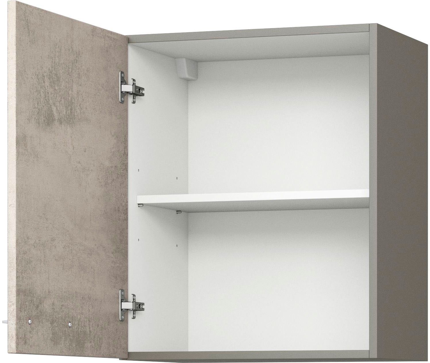 Hängeschrank KOCHSTATION "KS-Trea O60-60", grau (betonfarben hell, anthrazit), B:60cm H:60cm T:35cm, Schränke, Hängeschrank, inklusive Einlegeboden, Breite 60 cm, Höhe 60 cm