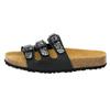 Pantolette LICO "Pantolette Bioline Flower", Gr. 41, schwarz, Synthetik, Schuhe