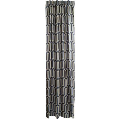 Vorhang HOMING "Tiaro" Gr. 1, grün (goldfarben, petrol), B:140cm H:245cm, Jacquard, Polyester, Gardinen, blickdicht, geometrisch, Wohnzimmer, Schlafzimmer Image