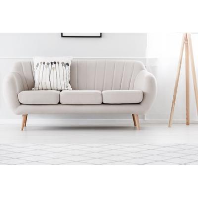 Teppich ME GUSTA "Vivica 200" Gr. 4, blau (graublau, weiß), B:160cm H:20mm L:230cm, Kunstfaser, Teppiche, besonders weich durch Microfaser, Wohnzimmer Image