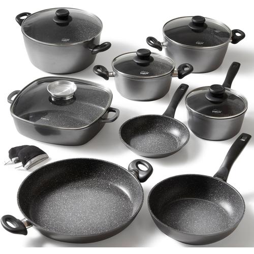 Topf-Set STONELINE Töpfe Gr. +, grau Topfset Topfsets Topf Induktion