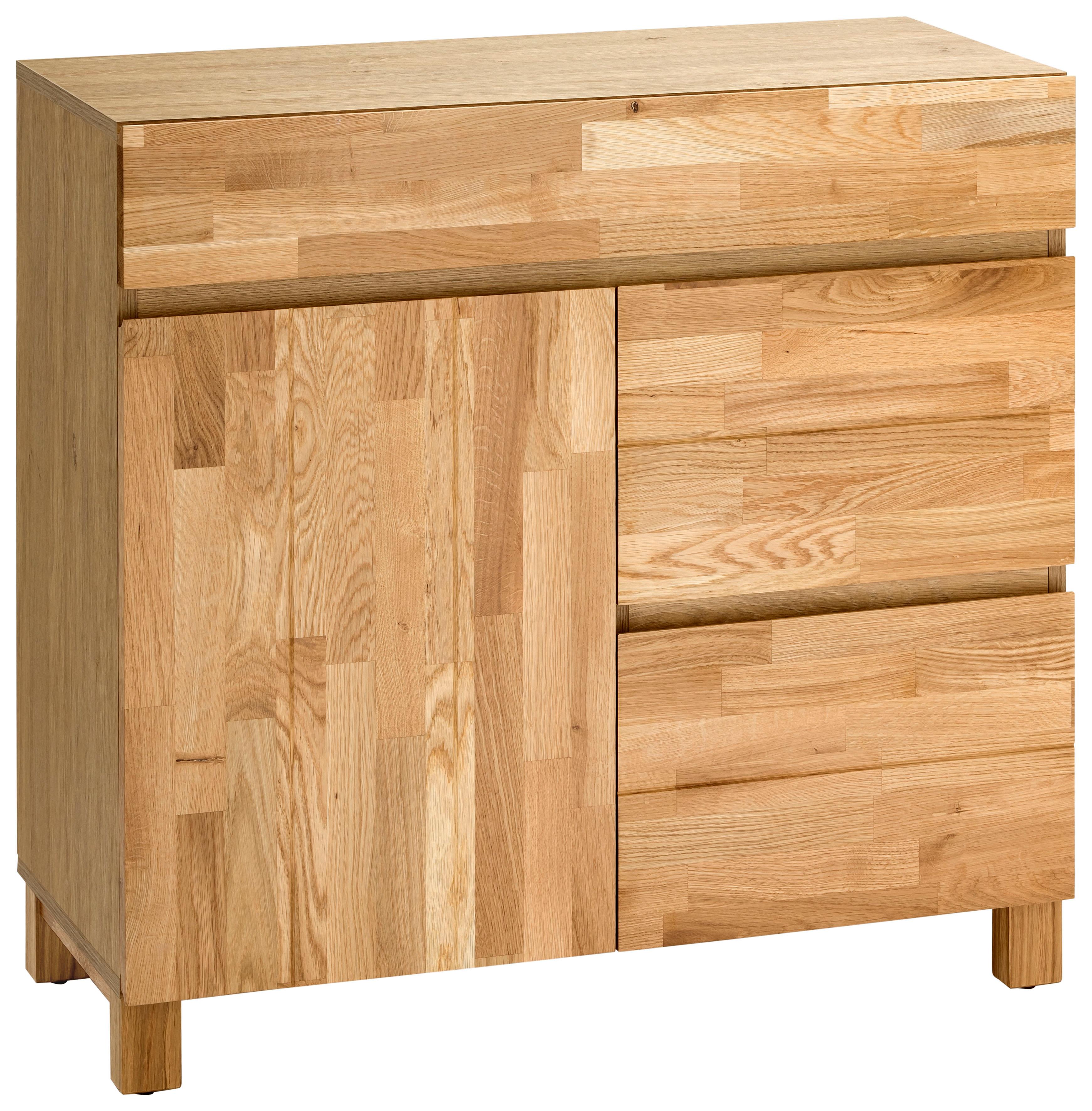 Badkommode HOME AFFAIRE "Kaika", braun (eichefarben, eiche massiv), B:80cm H:79cm T:35cm, Sideboards, Breite 80 cm Image