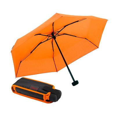 Taschenregenschirm EUROSCHIRM "Dainty, orange", orange, Bezug: 100% Polyester, uni, Regenschirme, besonders leicht, super flach und extra klein Image