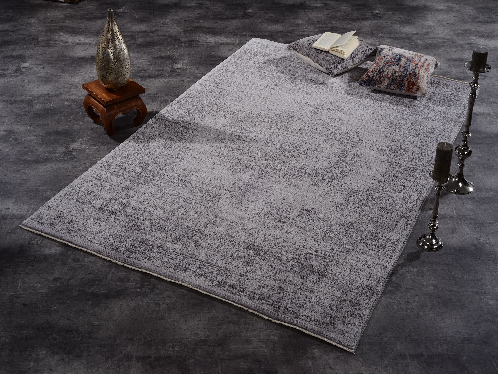 Teppich "Bella" Gr. 2, grau (dunkelgrau), B:68cm H:8mm L:140cm, Kunstfaser, GALLERY M BRANDED BY MUSTERRING, Teppiche, Wohnzimmer Image
