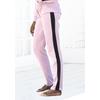 Loungehose BENCH. LOUNGEWEAR, Damen, Gr. 48/50, N-Gr, rosa (rosa, schwarz), Jersey, Interlock, Obermaterial: 60% Baumwolle, 40% Polyester, unifarben mit Farbeinsatz, casual, bequem lang, Hosen, mit Seitenstreifen und geradem Bein, Loungewear