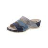 Pantolette MUBB, Damen, Gr. 38, blau (blau, grau), Veloursleder, klassisch, Schuhe