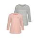 3/4-Arm-Shirt TOM TAILOR Gr. XXL, rosa (puderrosa, hellgrau, geringelt) Damen Shirts Jersey