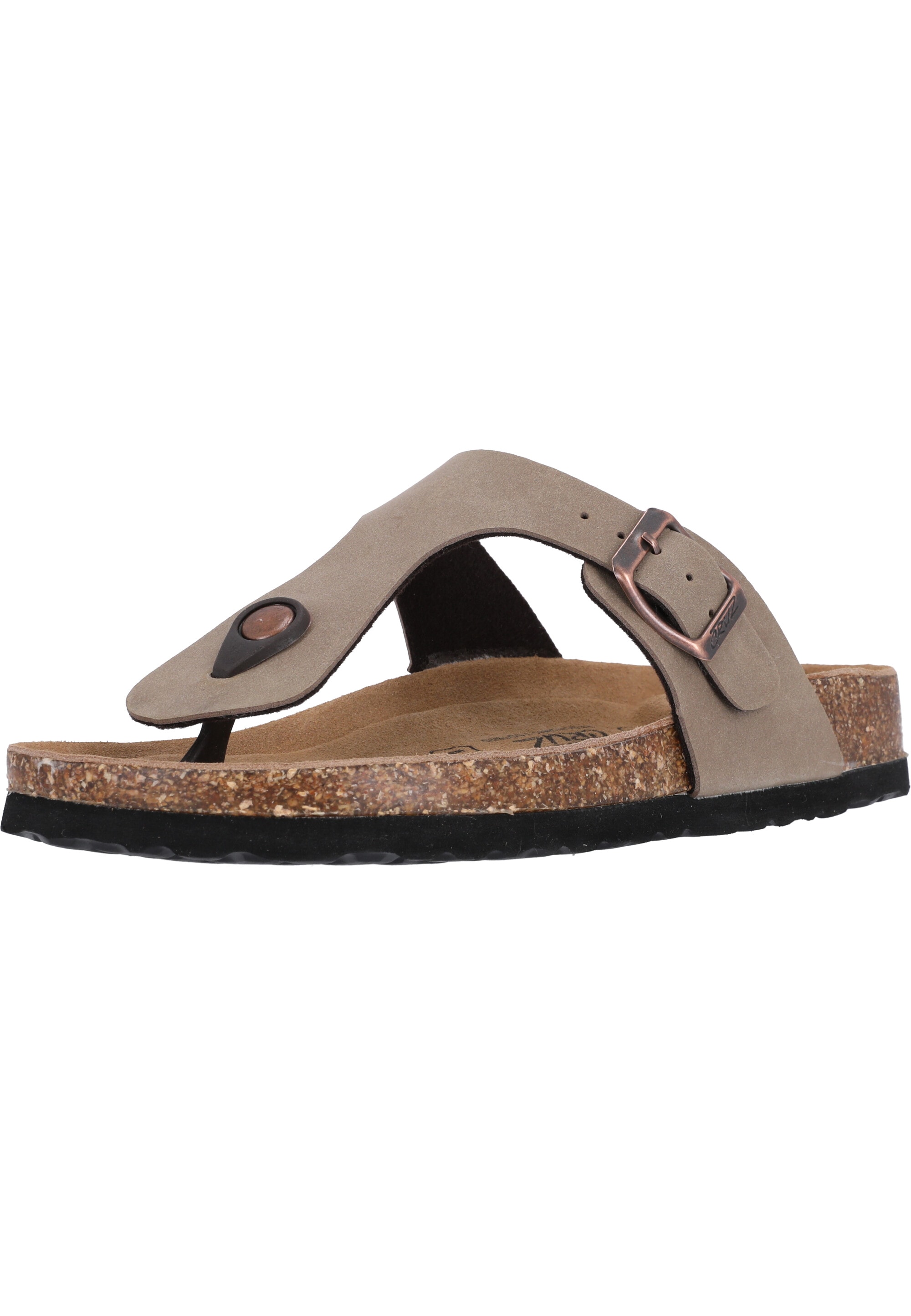 Sandale CRUZ "Barns", Damen, Gr. 41, grau (braun), Synthetik, Schuhe Schlappen Zehentrenner, mit verstellbarem Zehentrennerriemen Image