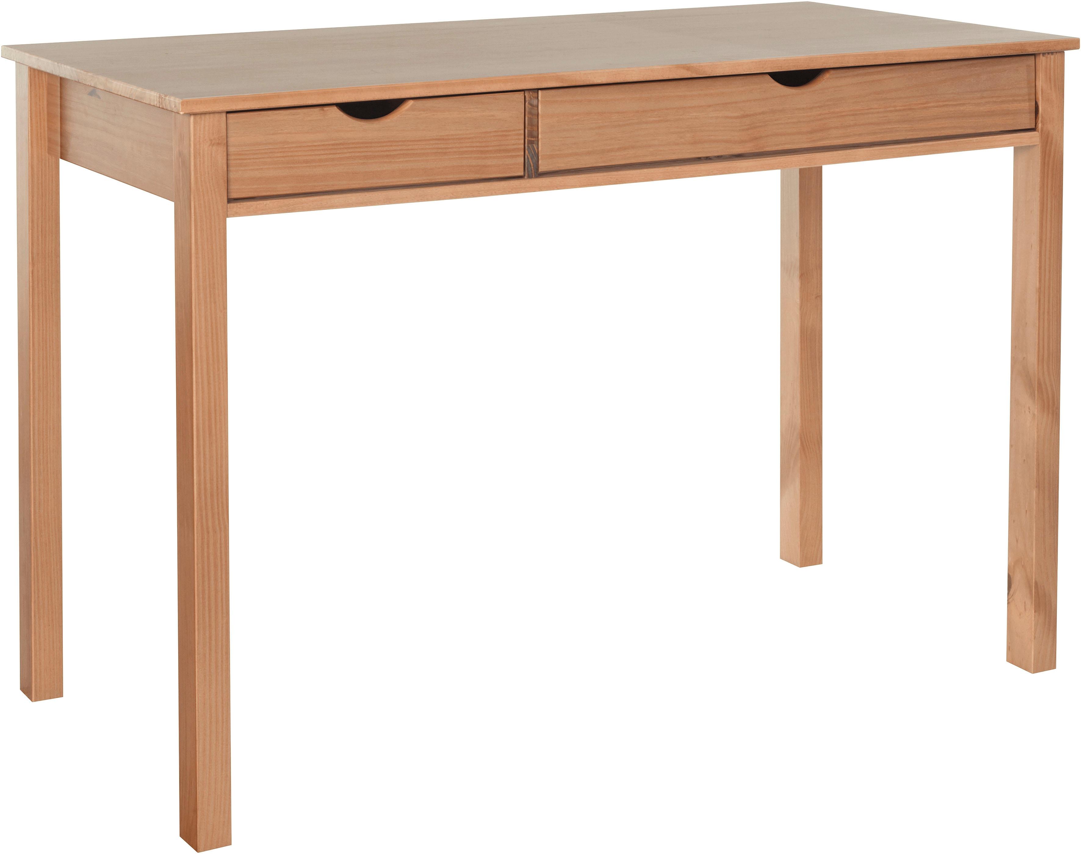 Schreibtisch INOSIGN "Gava", beige (natur), B:120cm H:80cm T:60cm, Tische, massives Kiefernholz, für das home office, Laptoptisch Breite 120 cm