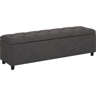 Polsterbank HOME AFFAIRE "Goronna", grau, B:140cm H:41,5cm T:40cm, FSC-zertifiziertes Massivholz, Sitzbänke, in 5 Farben, Sitzhöhe 41,5 cm, als Garderobenbank geeignet Image